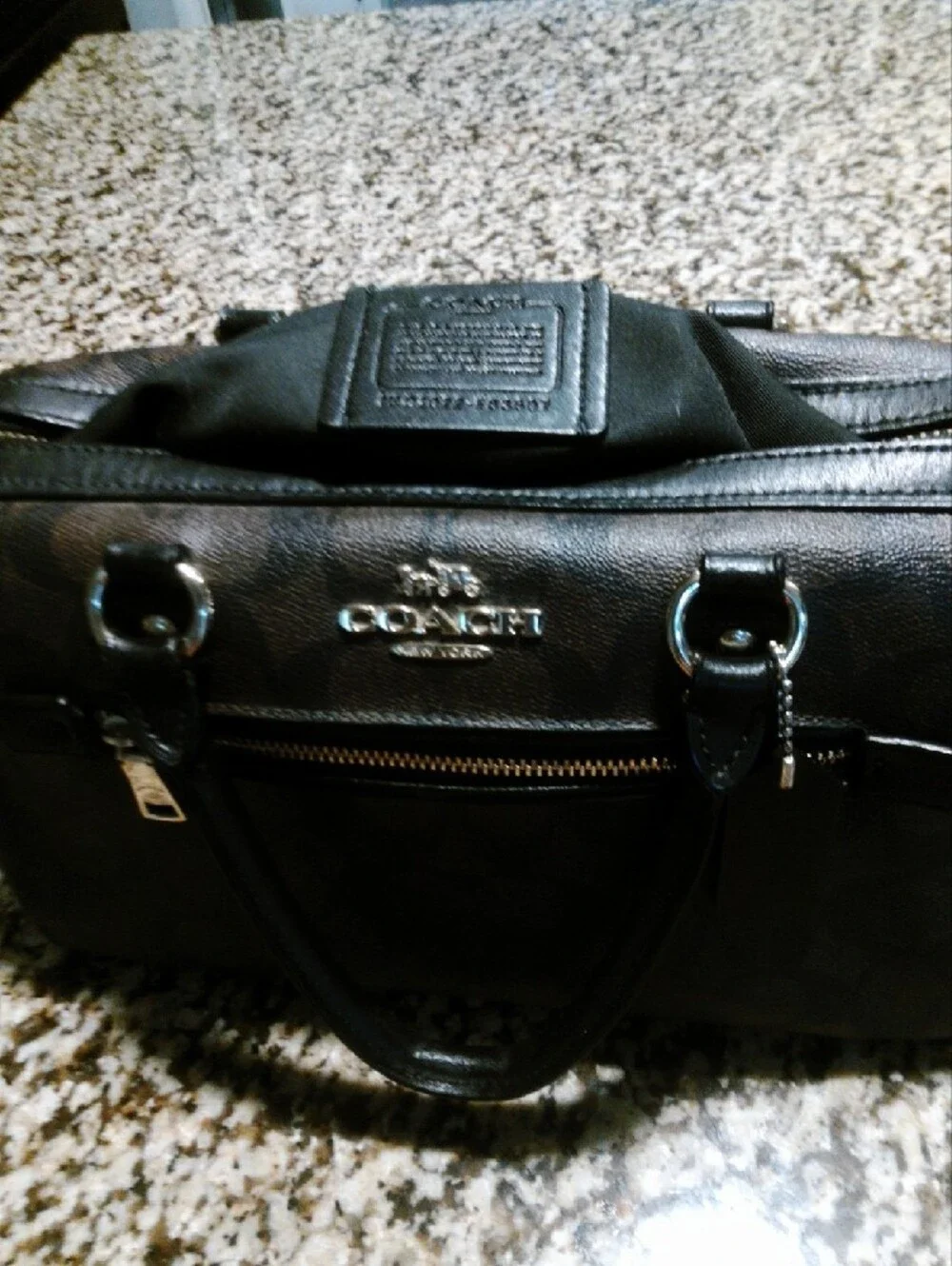 Coach Black Monogram Duffel Satchel L7 W 11